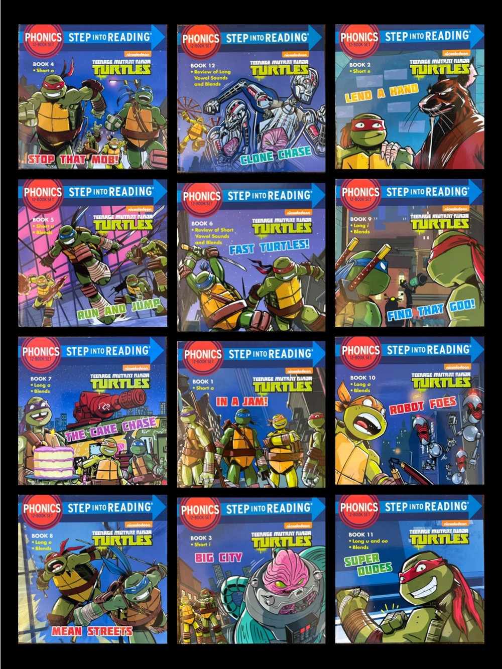Teenage Mutant Ninja Turtles: Phonics Power! 12 Step into Reading Books